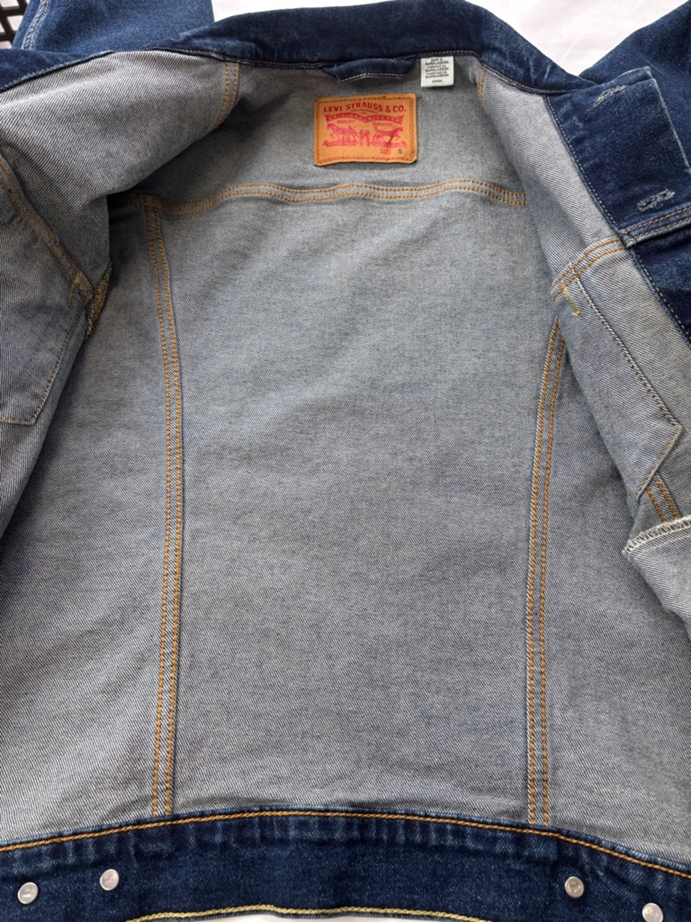 💙 Levi’s Trucker Jacket Womens Small Dark Wash Denim Classic Jean Jacket 💙 - Picture 12 of 13